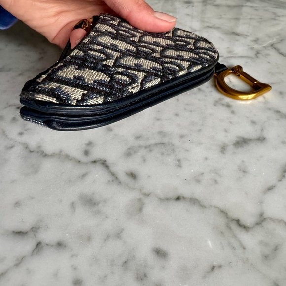 Dior Blue Dior Oblique Saddle Coin Purse - Picture 9 of 11